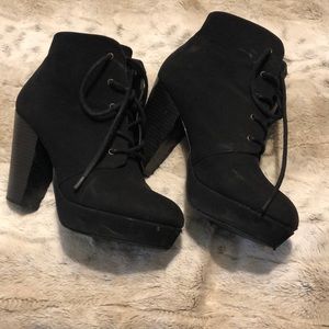 Black heeled booties